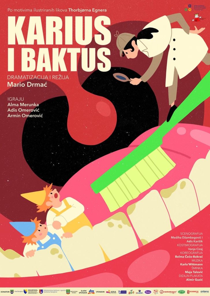 Plakat predstave za djecu „Karius i Baktus“