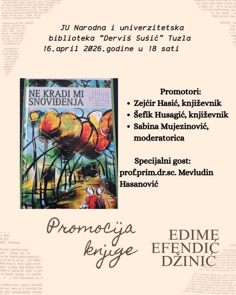 promocija knjige Edime Efendić Džinić „Ne kradi mi snoviđenja“